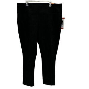NWT ANDREW MARC Dress Pants 2XL XXL Black Stretch High Rise Slacks Faux Sued Pul